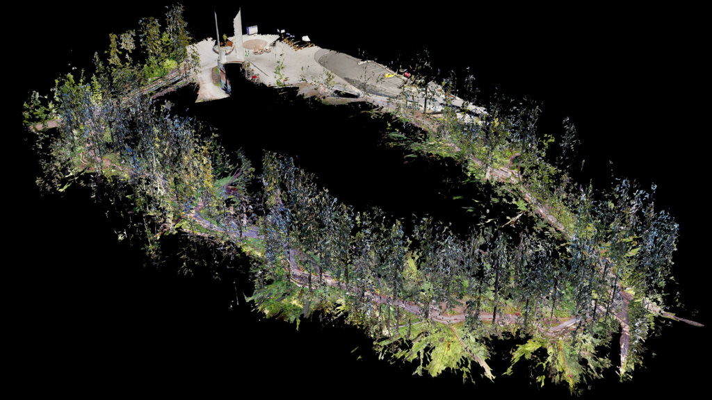 ”Nukkekoti-näkymä” Matterport Pro 3-kameralla kuvatusta Puijon Tornin luontoreitistä